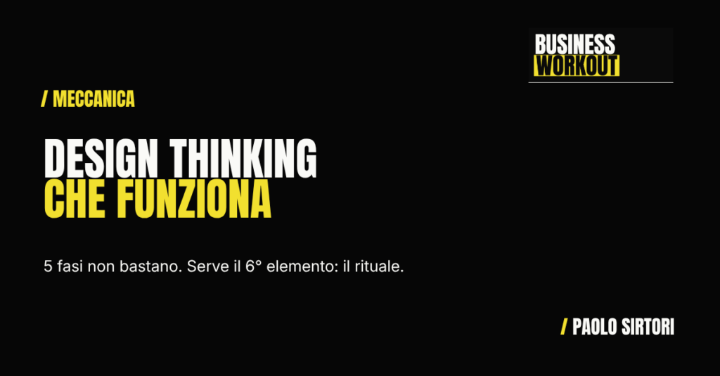 Design thinking aziendale: le 5 fasi e il rituale operativo che le rende efficaci — Paolo Sirtori Business Trainer