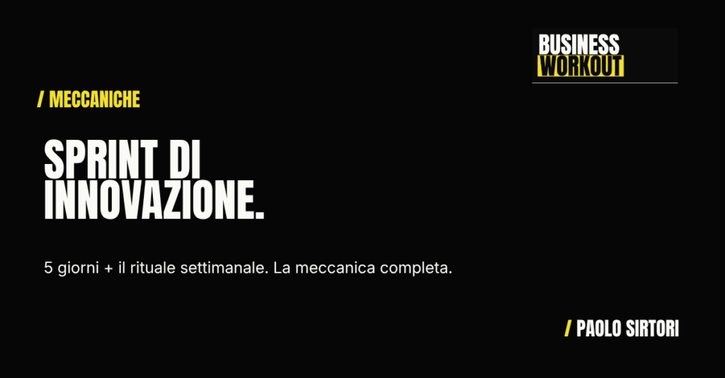 Sprint di innovazione: cos'è e come produrre risultati in 5 giorni — Business Workout
