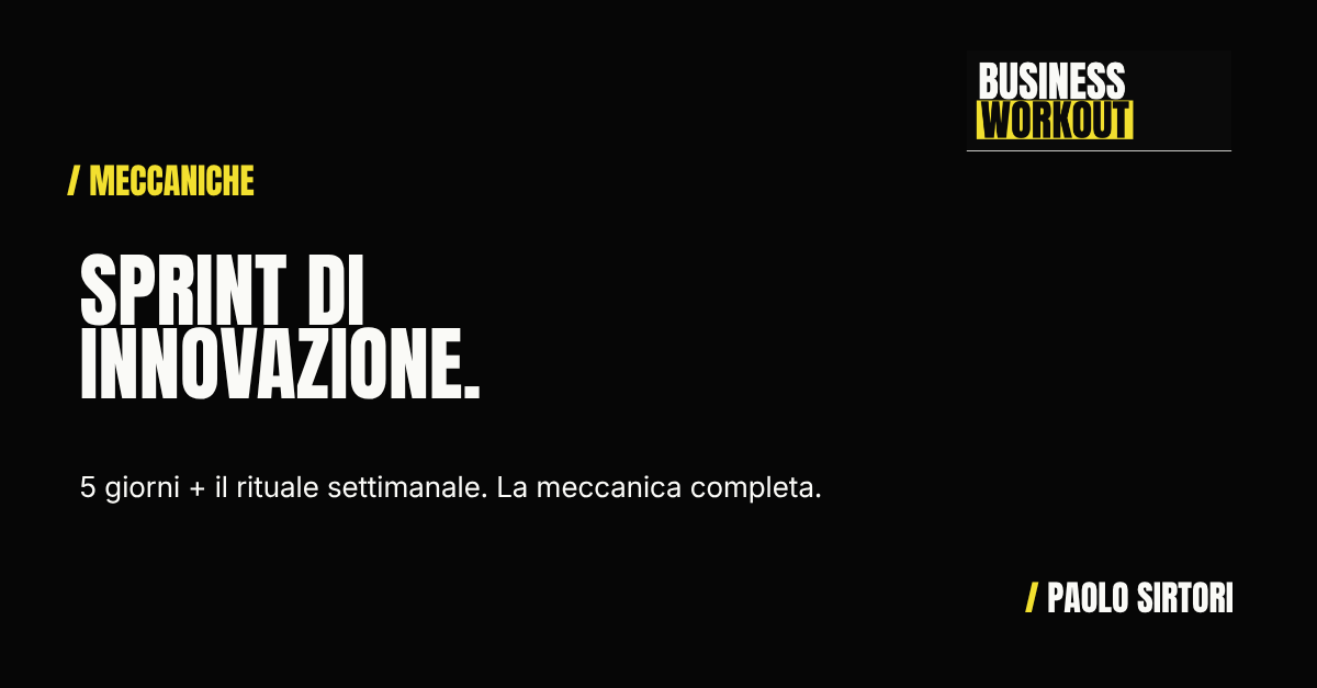 Sprint di innovazione: cos'è e come produrre risultati in 5 giorni — Business Workout